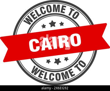 Welcome to Cairo stamp. Cairo round sign isolated on white background Stock Vector