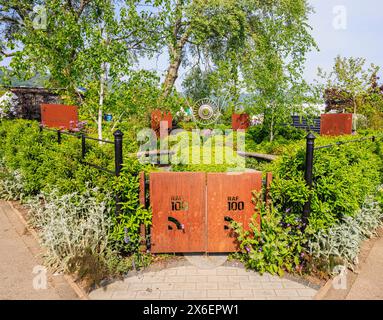 The Memories of Service garden supporting the RAF100 Appeal at the RHS Malvern Spring Festival at the Three Counties Showground, Malvern Stock Photo