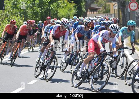 Palma Campania, Italy. 14th May, 2024. Cycling stage of the Giro D'Italia in Palma Campania in the province of Naples. The cyclists, who started from Pompeii, in action during the passage with arrival in Cusano Mutri. (Credit Image: © Agostino Gemito/Pacific Press via ZUMA Press Wire) EDITORIAL USAGE ONLY! Not for Commercial USAGE! Stock Photo