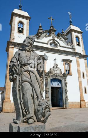 Congonhas, Brazil - May 2, 2024:  The Sanctuary of Bom Jesus de Matosinhos, adorned with sculptures by Antônio Francisco Lisboa, the Aleijadinho, work Stock Photo