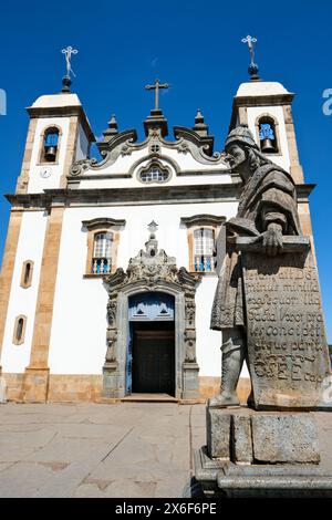 Congonhas, Brazil - May 2, 2024:  The Sanctuary of Bom Jesus de Matosinhos, adorned with sculptures by Antônio Francisco Lisboa, the Aleijadinho, work Stock Photo