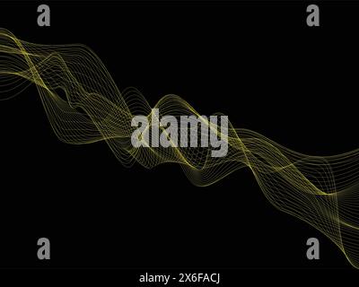 abstract yellow wave background, futuristic and modern Stock Vector