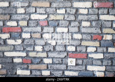 old gray red and white brick wall background  Stock Photo