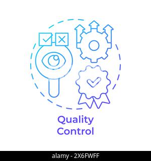 Quality control blue gradient concept icon Stock Vector