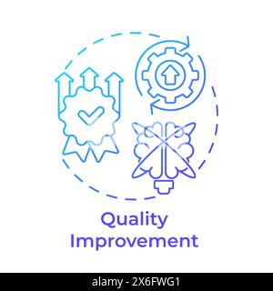Quality improvement blue gradient concept icon Stock Vector
