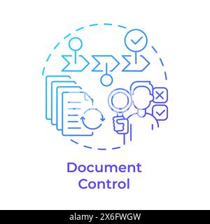 Document control blue gradient concept icon Stock Vector
