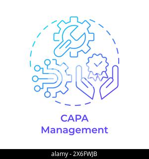CAPA management blue gradient concept icon Stock Vector
