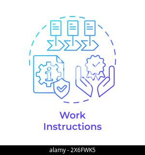 Work instructions blue gradient concept icon Stock Vector