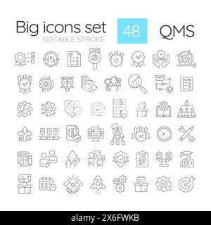 QMS linear icons set Stock Vector