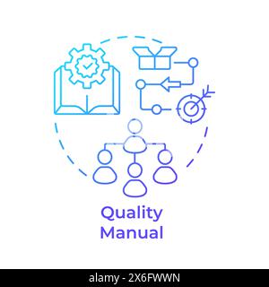Quality manual blue gradient concept icon Stock Vector