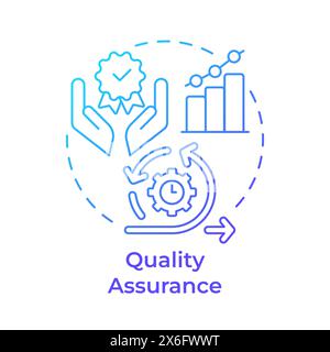 Quality assurance blue gradient concept icon Stock Vector