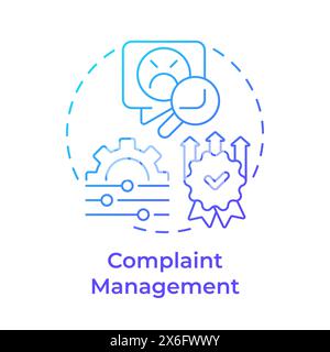 Complaint management blue gradient concept icon Stock Vector
