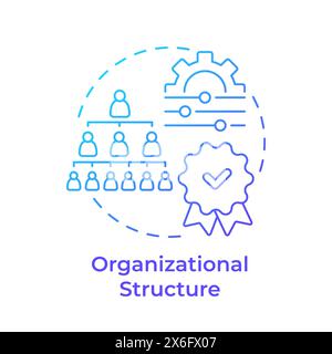 Organizational structure blue gradient concept icon Stock Vector