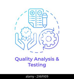 Quality analysis and testing blue gradient concept icon Stock Vector