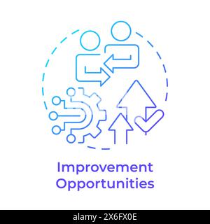 Improvement opportunities blue gradient concept icon Stock Vector