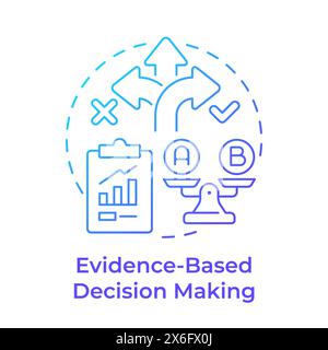 Evidence-based decision making blue gradient concept icon Stock Vector