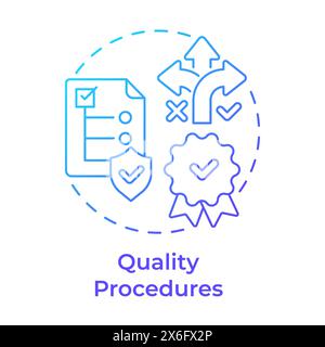 Quality procedures blue gradient concept icon Stock Vector
