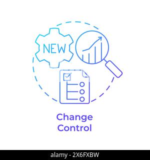 Change control blue gradient concept icon Stock Vector