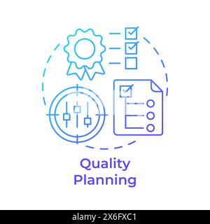 Quality planning blue gradient concept icon Stock Vector