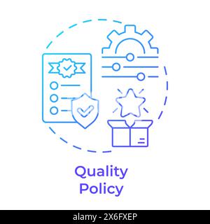 Quality policy blue gradient concept icon Stock Vector