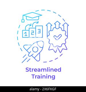 Streamlined training blue gradient concept icon Stock Vector