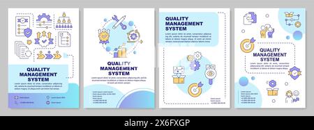 QMS features blue gradient brochure template Stock Vector