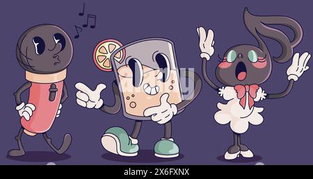 アート・デザイン・音楽 BRANDS with CHARACTER retro-music-mascot-1-