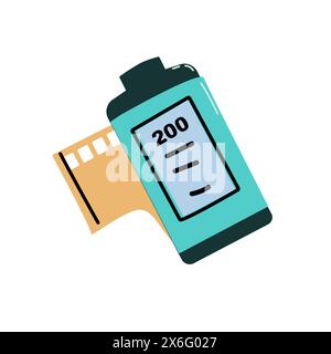 90s retro element film vector illustration for camera with negative. Can used for cards, posters. Stock Vector