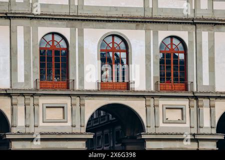 The Uffizi Gallery, a prominent art museum located adjacent to the Piazza della Signoria in the Historic Centre of Florence Stock Photo