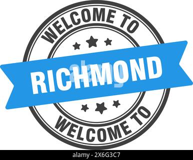 Welcome to Richmond stamp. Richmond round sign isolated on white background Stock Vector