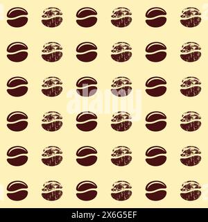 Seamless pattern with coffee beans, coffee background Stock Vector