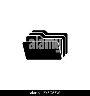 Group Folders flat vector icon. Simple solid symbol isolated on white background. Group Folders sign design template for web and mobile UI element Stock Vector