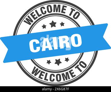 Welcome to Cairo stamp. Cairo round sign isolated on white background Stock Vector