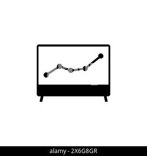 Trading Chart Analyzing Stock Market flat vector icon. Simple solid symbol isolated on white background. Trading Chart Analyzing Stock Market sign des Stock Vector