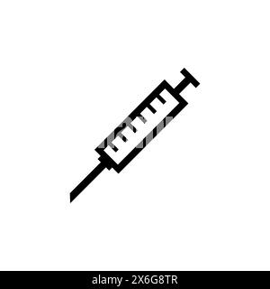 Syringe, Injection flat vector icon. Simple solid symbol isolated on white background. Syringe, Injection sign design template for web and mobile UI e Stock Vector