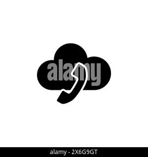 Voip, IP Telephony flat vector icon. Simple solid symbol isolated on white background. Voip, IP Telephony sign design template for web and mobile UI e Stock Vector