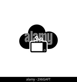 Internet Smart Television, Online HD TV flat vector icon. Simple solid symbol isolated on white background. Internet Smart Television, Online HD TV si Stock Vector