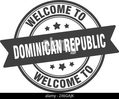 Welcome to Dominican Republic stamp. Dominican Republic round sign isolated on white background Stock Vector