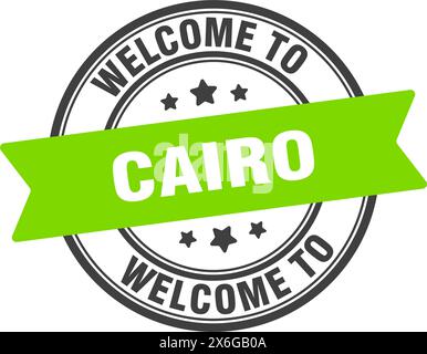 Welcome to Cairo stamp. Cairo round sign isolated on white background Stock Vector