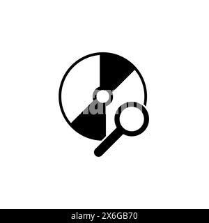 CD Scan, Data Search flat vector icon. Simple solid symbol isolated on white background. CD Scan, Data Search sign design template for web and mobile Stock Vector