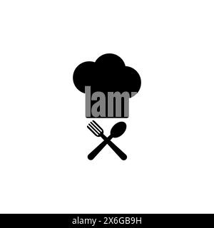 Chef Hat and Moustache flat vector icon. Simple solid symbol isolated on white background. Chef Hat and Moustache sign design template for web and mob Stock Vector