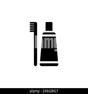 Toothpaste Tube flat vector icon. Simple solid symbol isolated on white background. Toothpaste Tube sign design template for web and mobile UI element Stock Vector