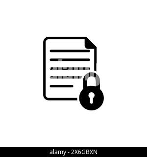 Locked Document flat vector icon. Simple solid symbol isolated on white background. Locked Document sign design template for web and mobile UI element Stock Vector