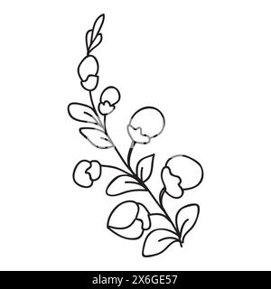 Festive Sakura isolated on white background. Oriental traditional, outline vector illustration. Japanese, Chinese, Korean  trendy design, Celebration Stock Vector