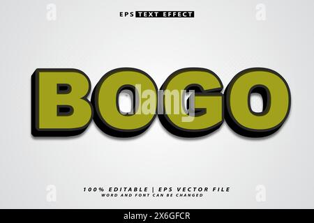 editable 3D text effect Stock Vector