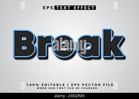 editable 3D text effect Stock Vector
