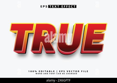 editable 3D text effect Stock Vector