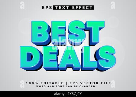 editable 3D text effect Stock Vector