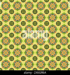 Seamless pattern of tiles. Vintage decorative design elements. Islam, Arabic, Indian, ottoman handdrawn motifs. Perfect for printing on fabric or pape Stock Vector