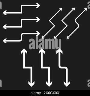 Set of dynamic arrows. Vector directional symbols. Stock Vector